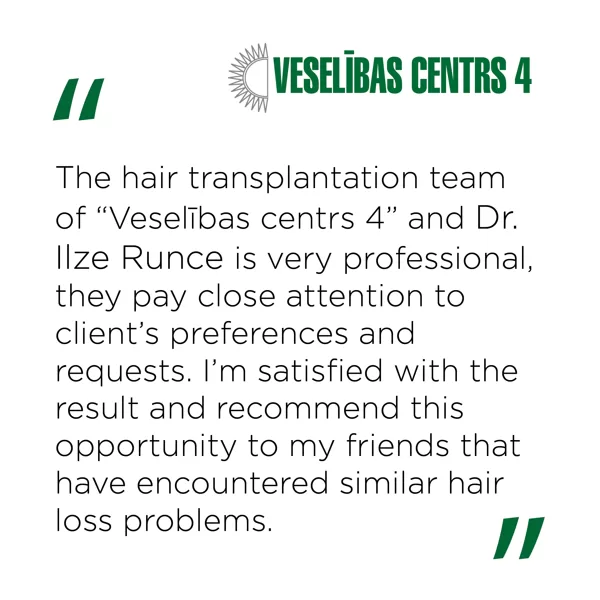 Feedback for hair transplantation by I.Runce